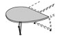 Flute Ebony Приставной стол (правый) Размер:100x115